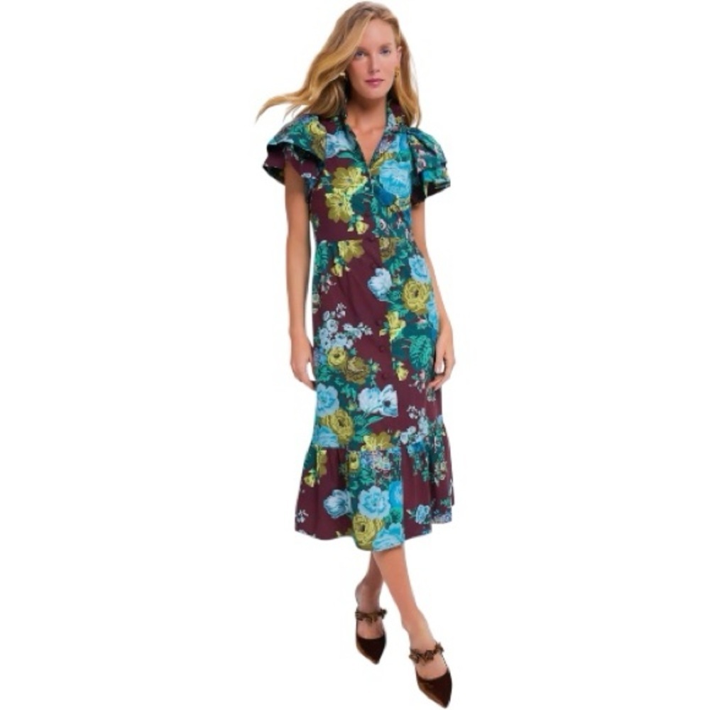 TUCKERNUCK Oxblood Verdant Floral Alice Dress